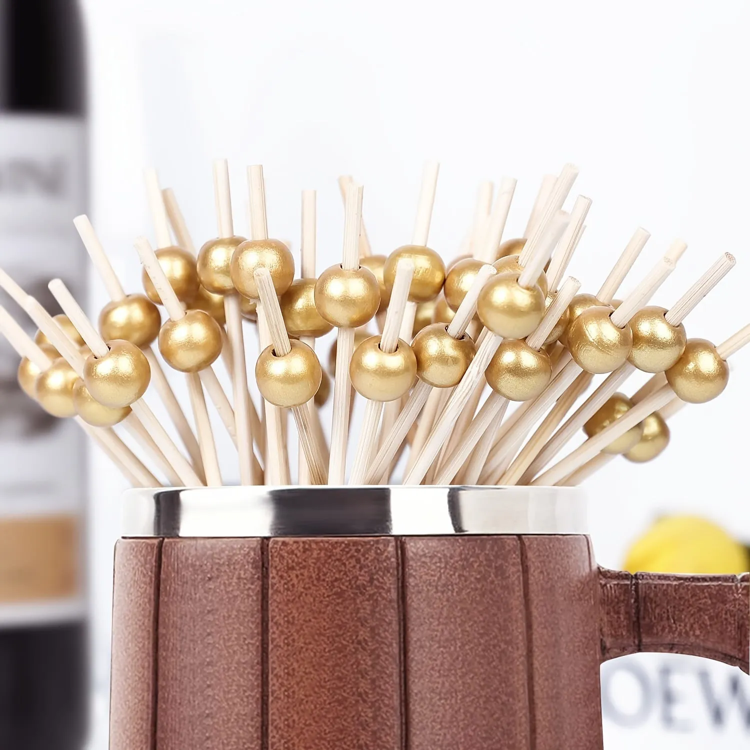 100pcs Handmade Wooden Cocktail Picks for Parties and Events