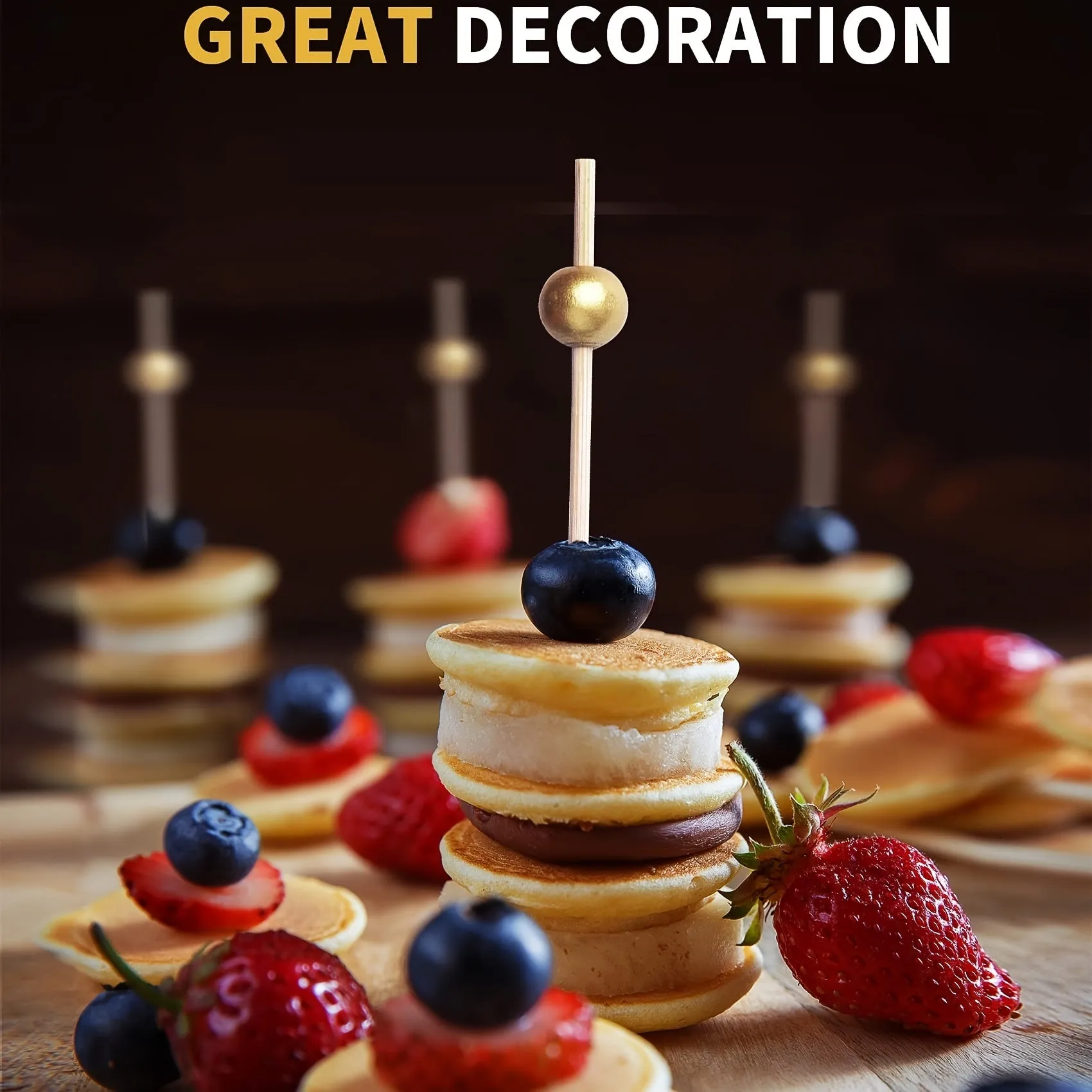 100pcs Handmade Wooden Cocktail Picks for Parties and Events