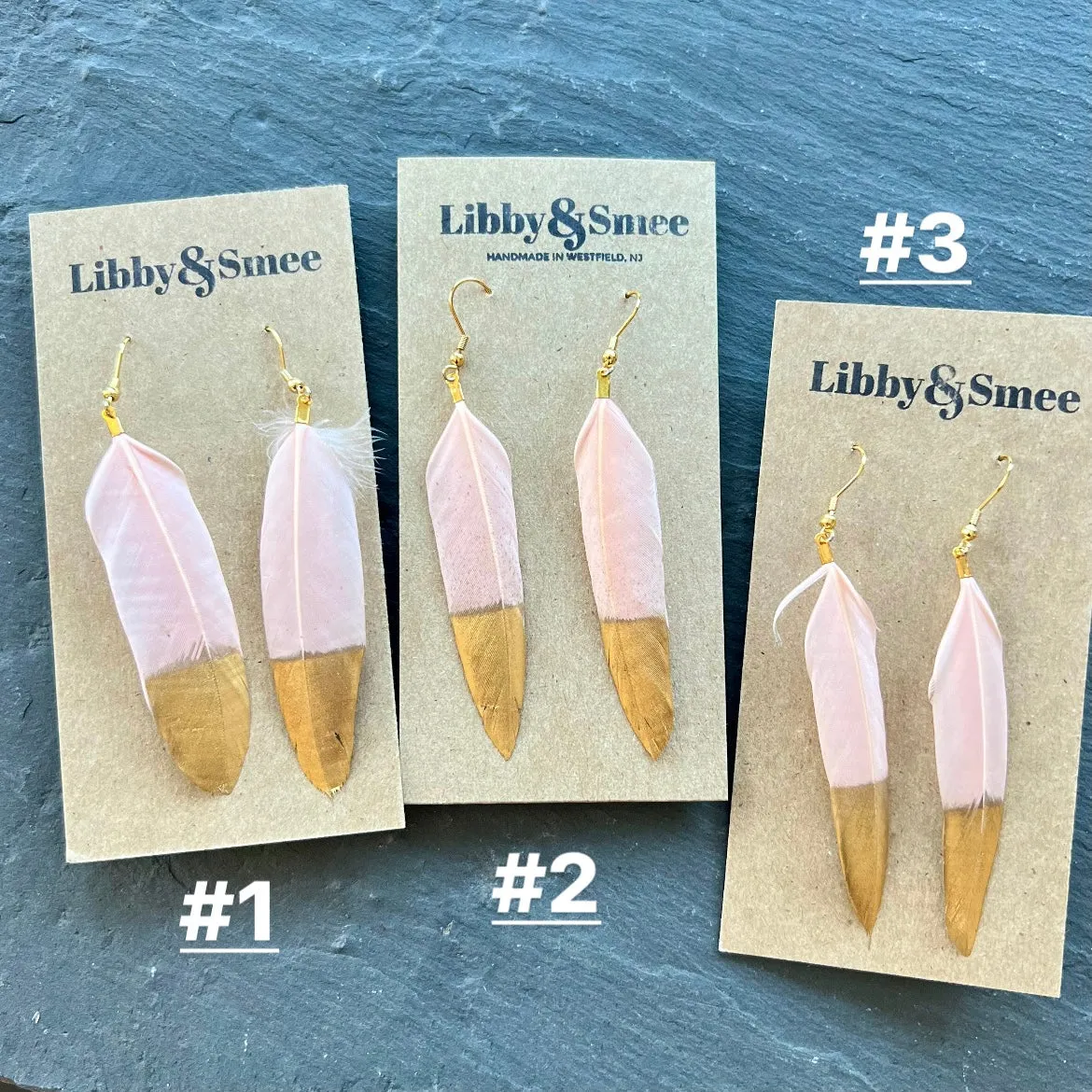 As-Is 4 Blush Feather Earrings - CLEARANCE