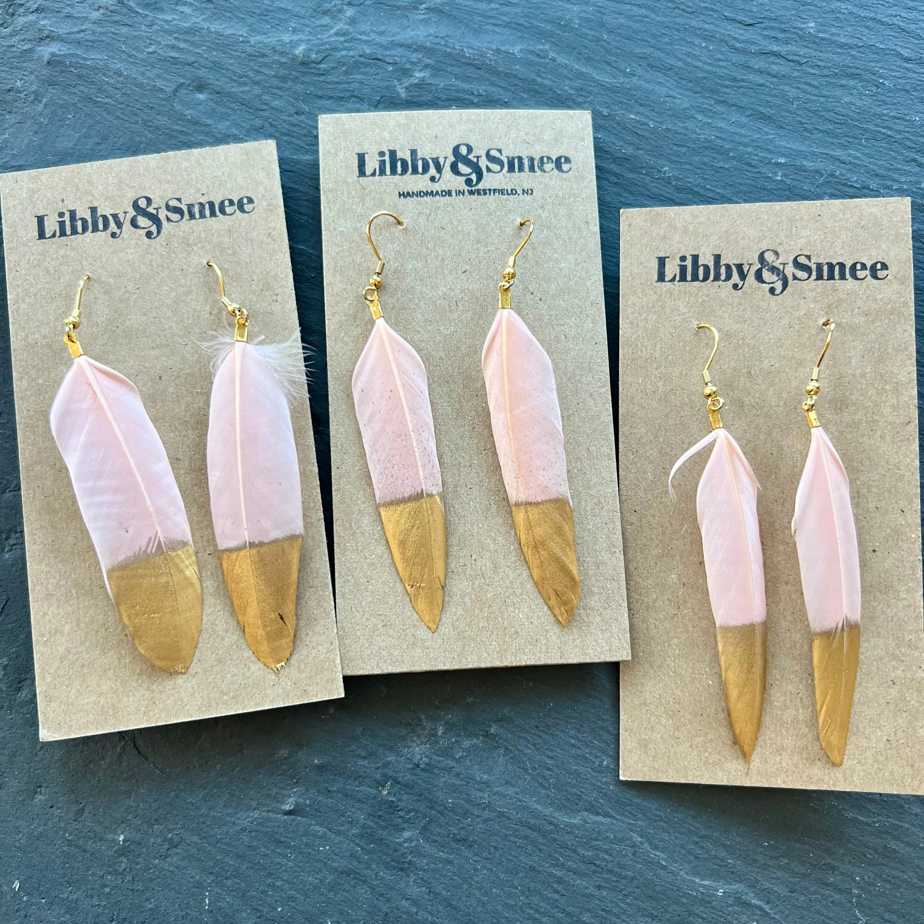 As-Is 4 Blush Feather Earrings - CLEARANCE
