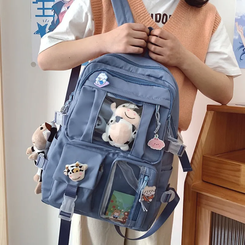 Back to school backpack Waterproof Nylon Female Schoolbag College Lady Laptop Backpacks Kawaii Girl Travel Book Bags Cute Large Capacity