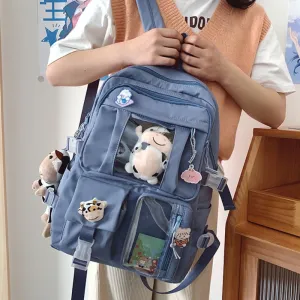 Back to school backpack Waterproof Nylon Female Schoolbag College Lady Laptop Backpacks Kawaii Girl Travel Book Bags Cute Large Capacity