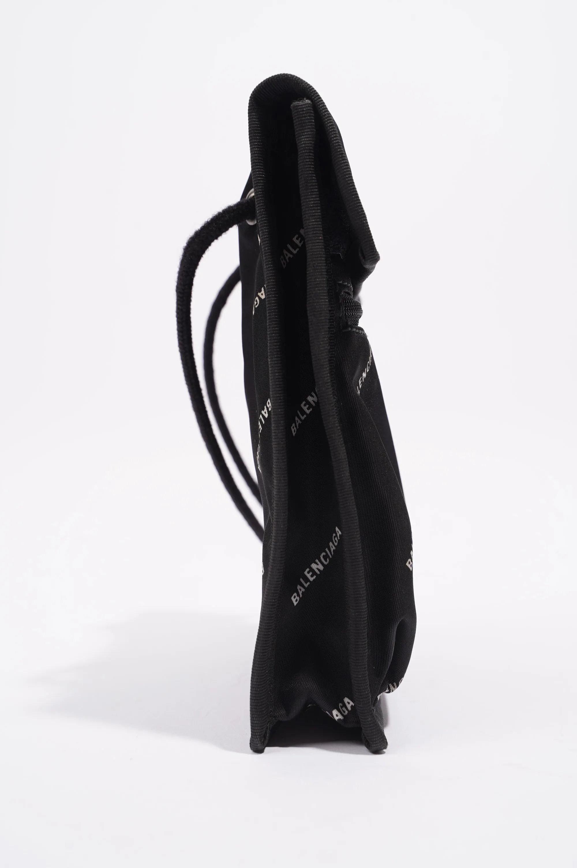 Balenciaga Mens Explorer Pouch Black Logo All Over Small
