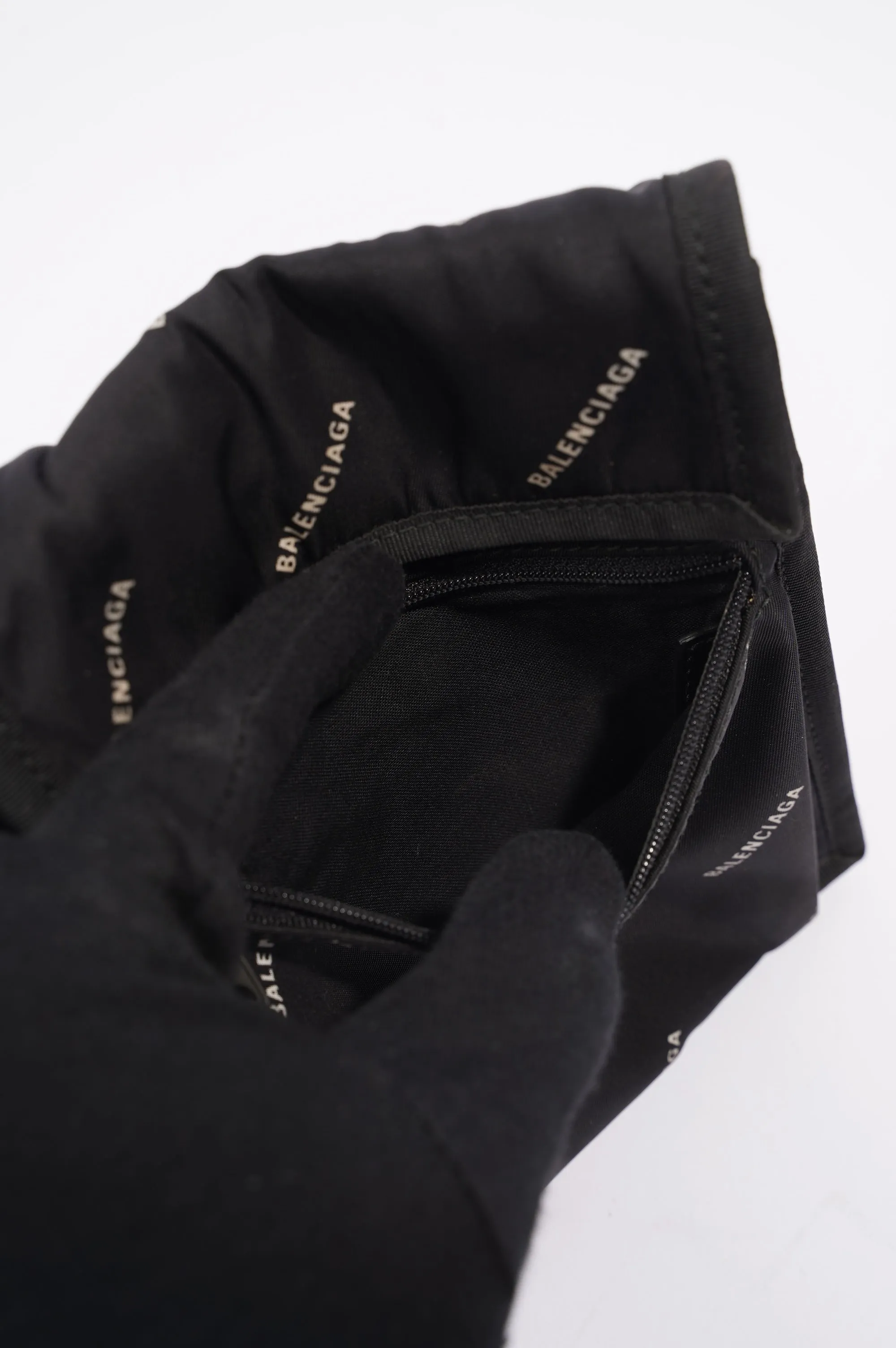 Balenciaga Mens Explorer Pouch Black Logo All Over Small