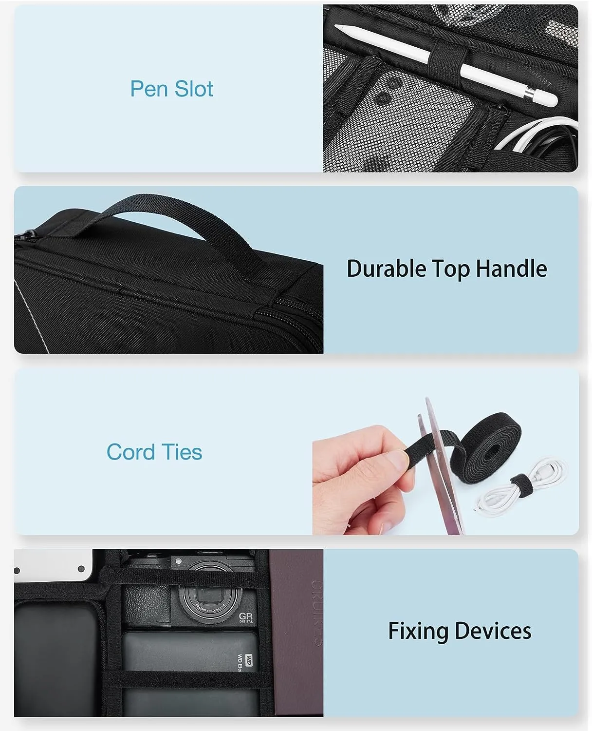 Blushbees® Large Electronics Travel Organizer - Black