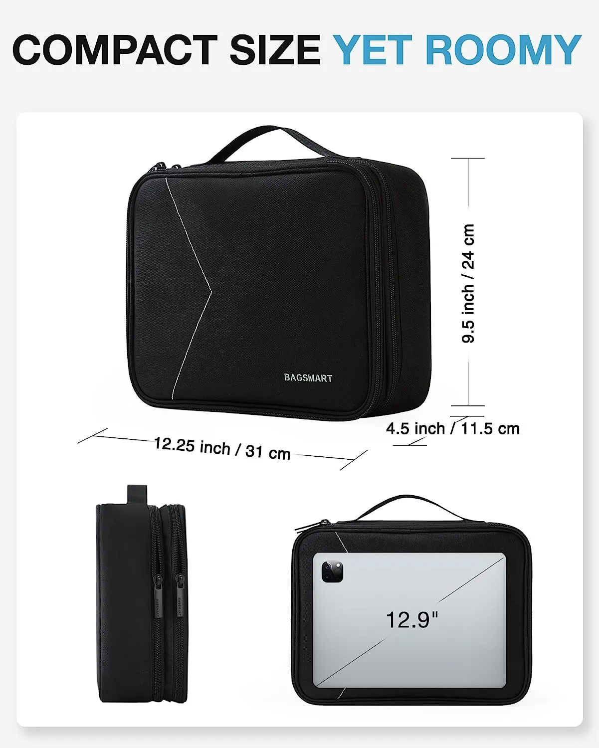 Blushbees® Large Electronics Travel Organizer - Black
