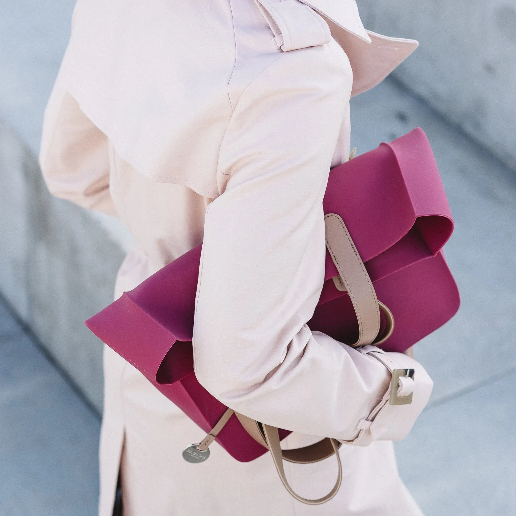 City silicone tote bag - Berry