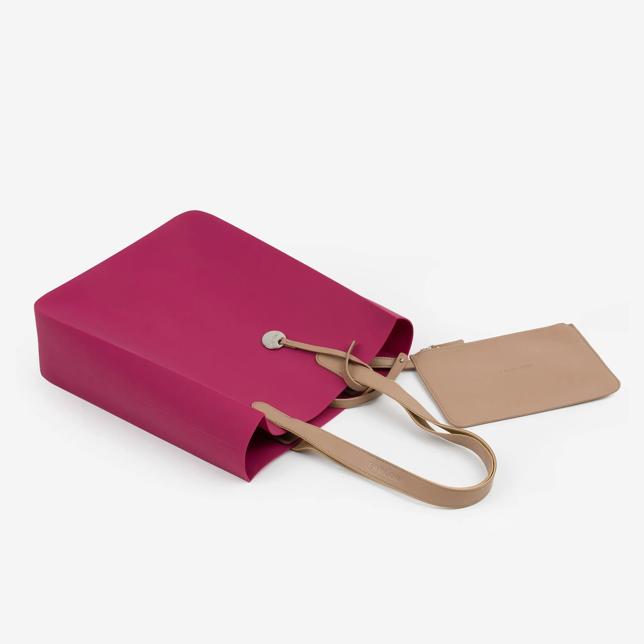 City silicone tote bag - Berry
