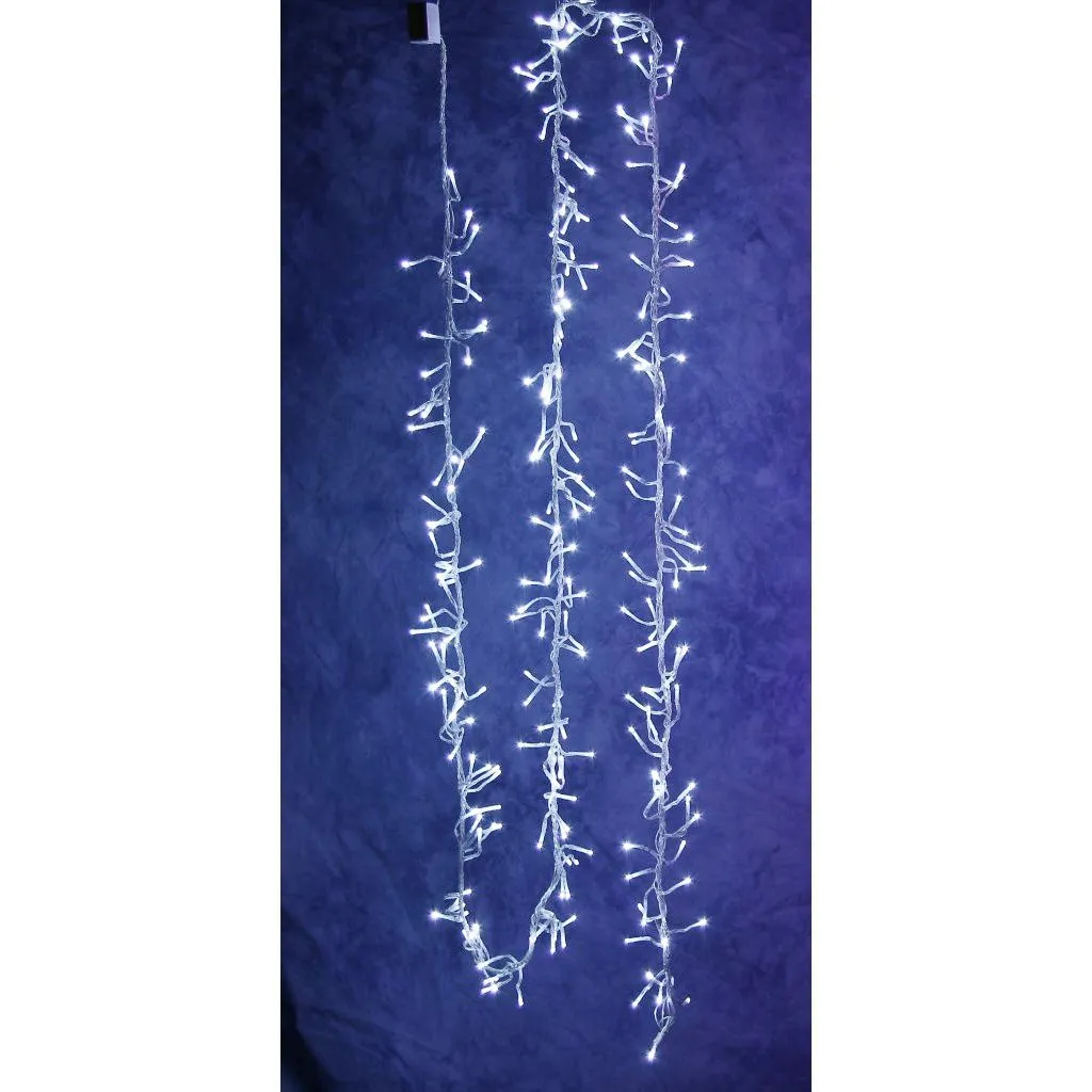 Cluster LED Fairy String Lights, 240 LED, White, 9-Feet