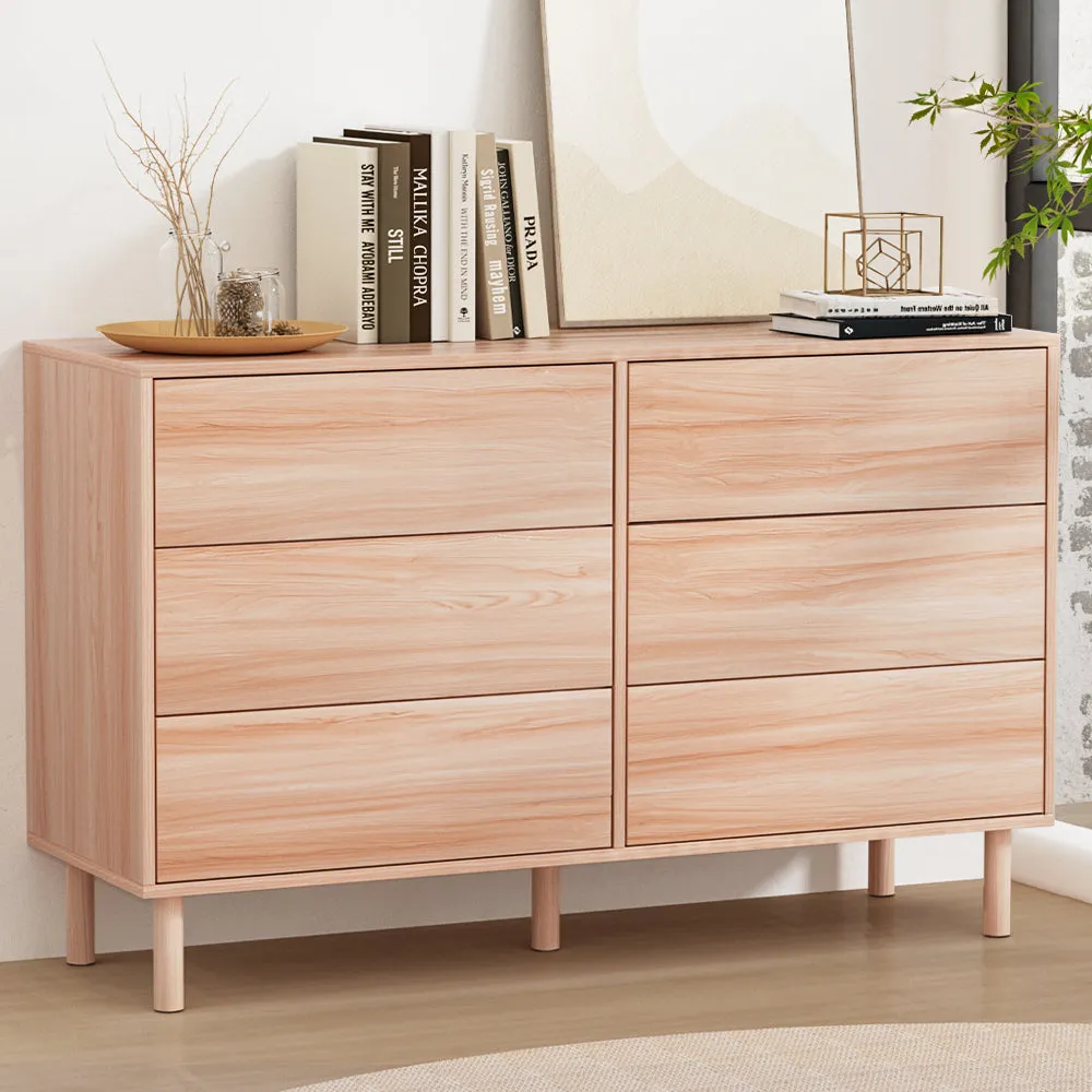 Contemporary 6-Drawer Chest of Drawers, Anti-Rust, Pine - Artiss