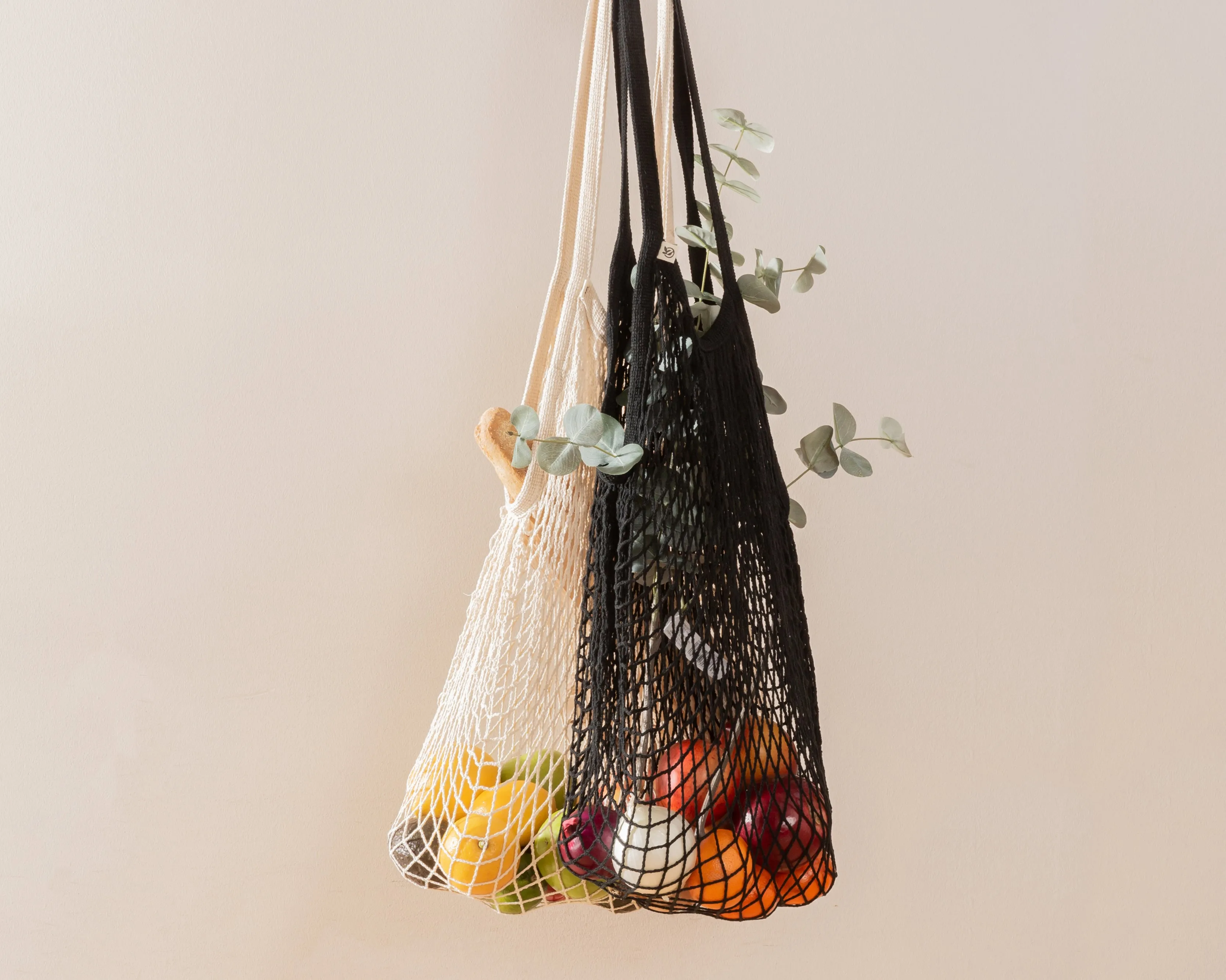 COTTON MESH SHOPPING BAG | SET OF 2 | ASSORTED