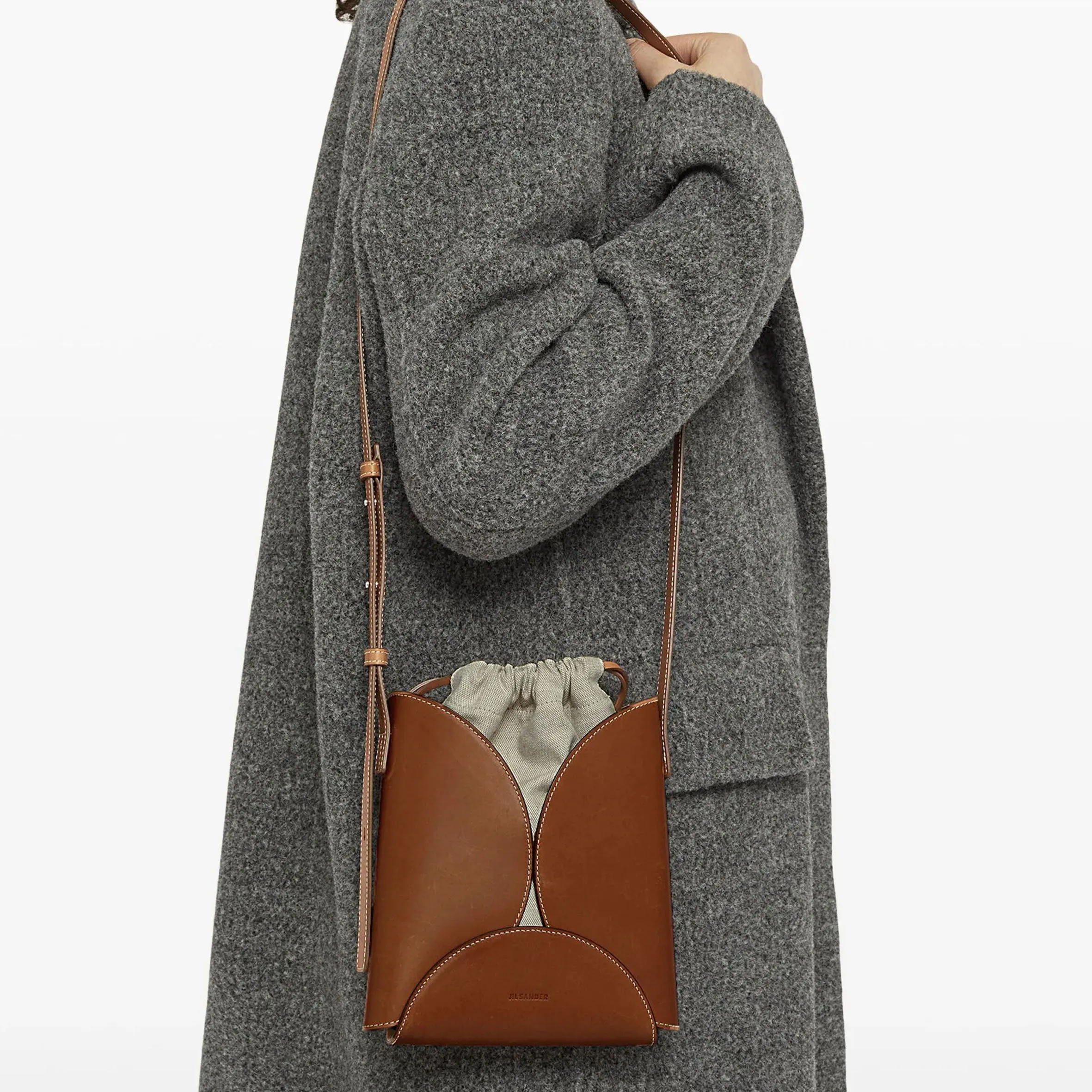 Ellipse Curve Crossbody, Tan