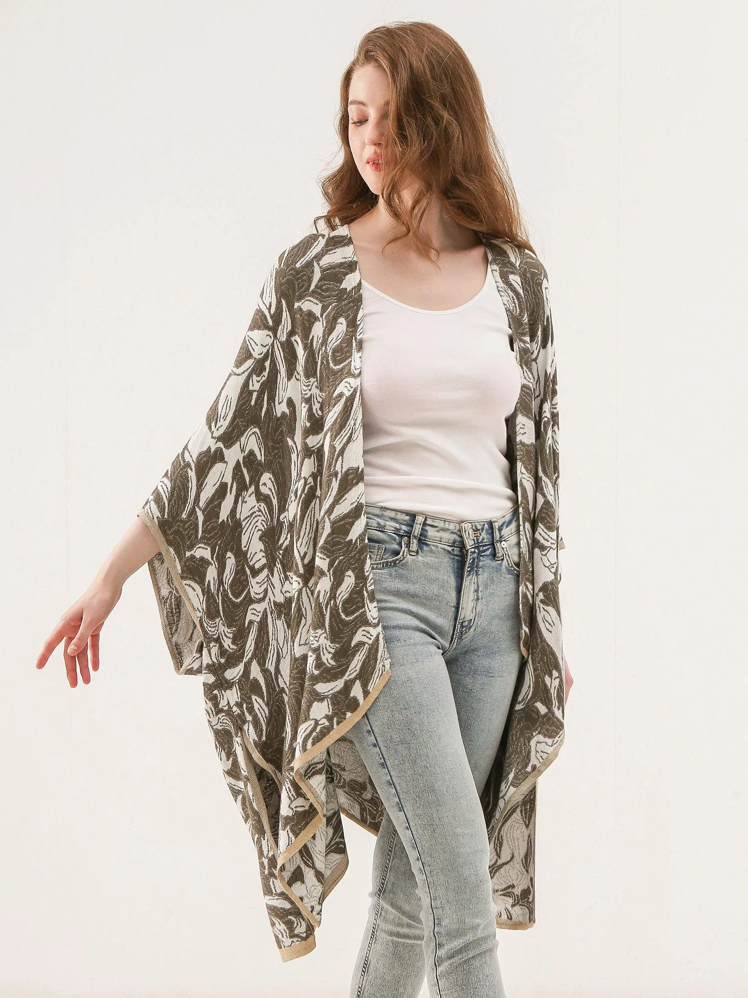 Floral Boho Lightweight Travel Shawl