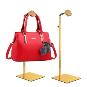 Handbag Rack Display - Set of Two Adjustable Gold Handbag Display Stand