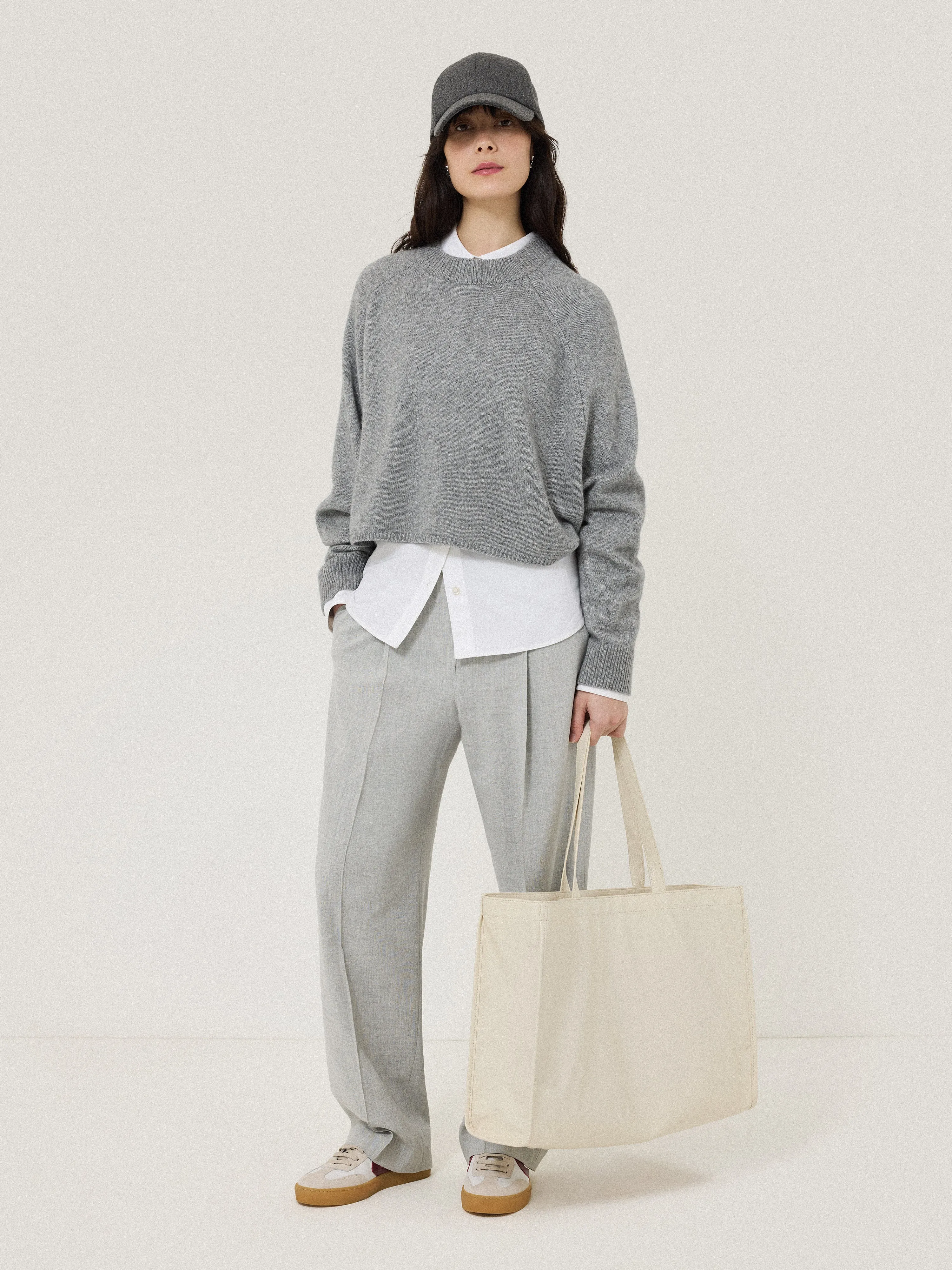 Large Patent Tote Bag | Cream