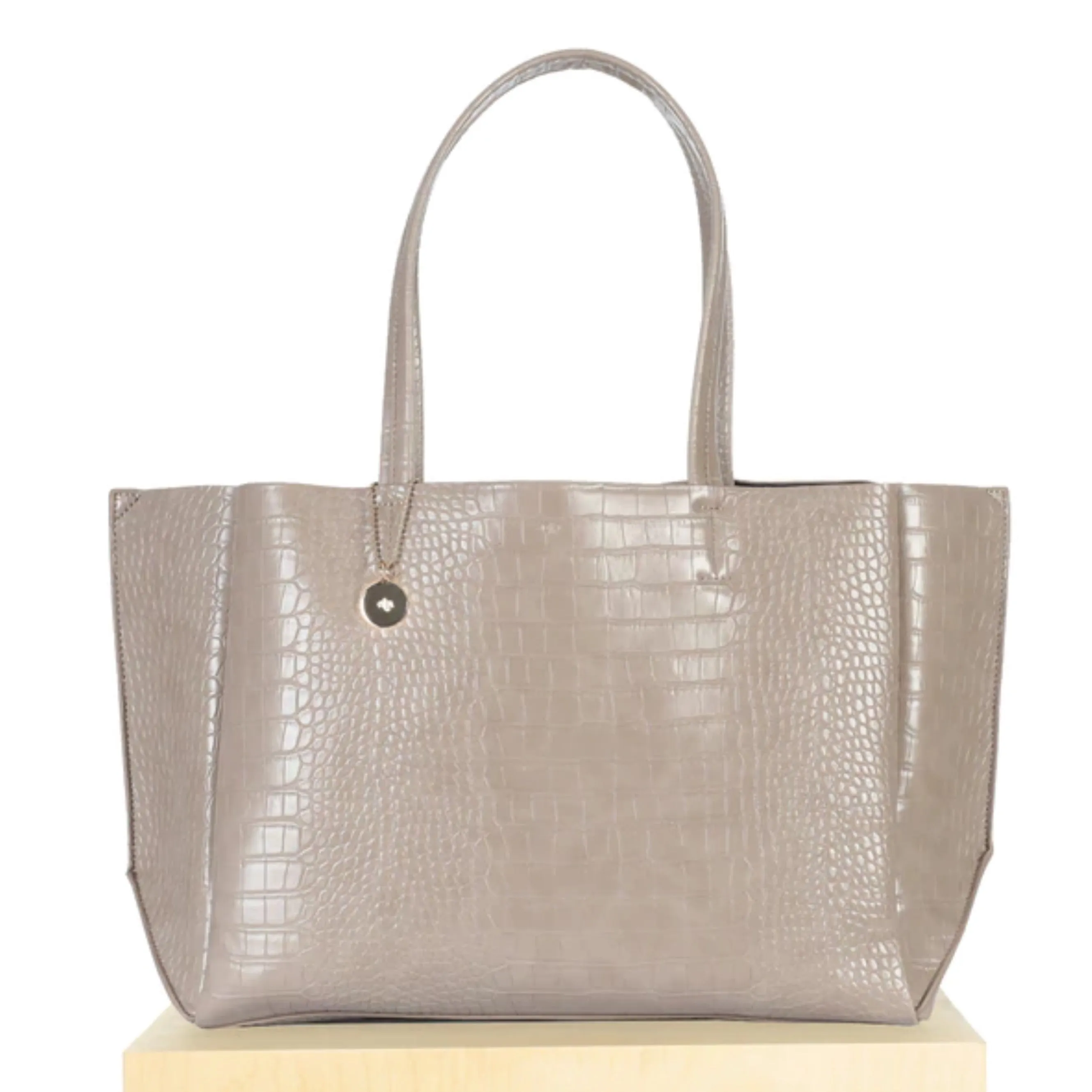 Large Tote (Taupe Croc)