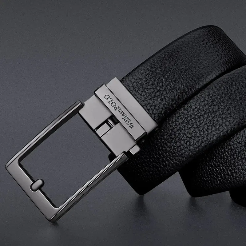 Luxury Designer Men's Leather Belt with Automatic Buckle – High-Quality Cowskin Strap