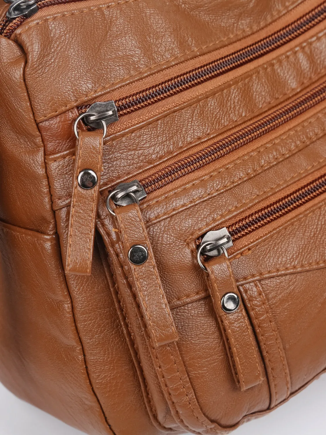 Mila Multi-Compartment Vegan Leather Crossbody Bag