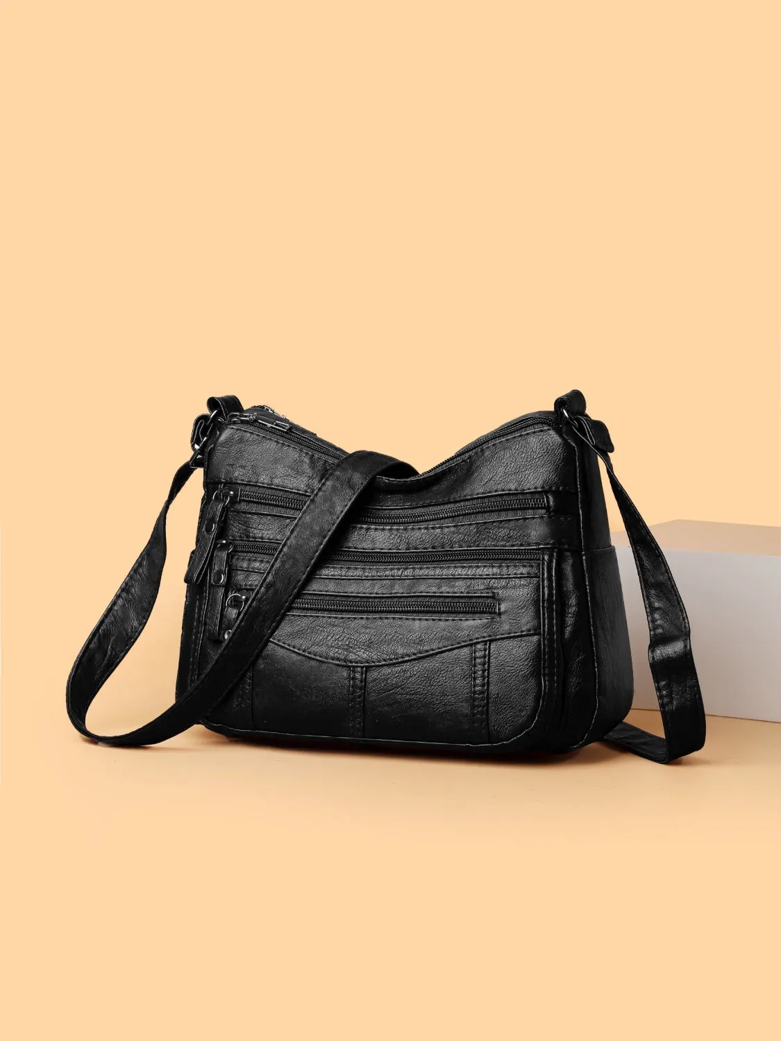 Mila Multi-Compartment Vegan Leather Crossbody Bag