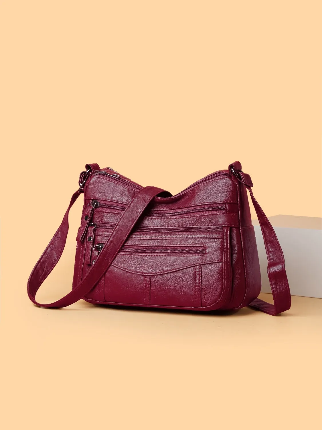 Mila Multi-Compartment Vegan Leather Crossbody Bag