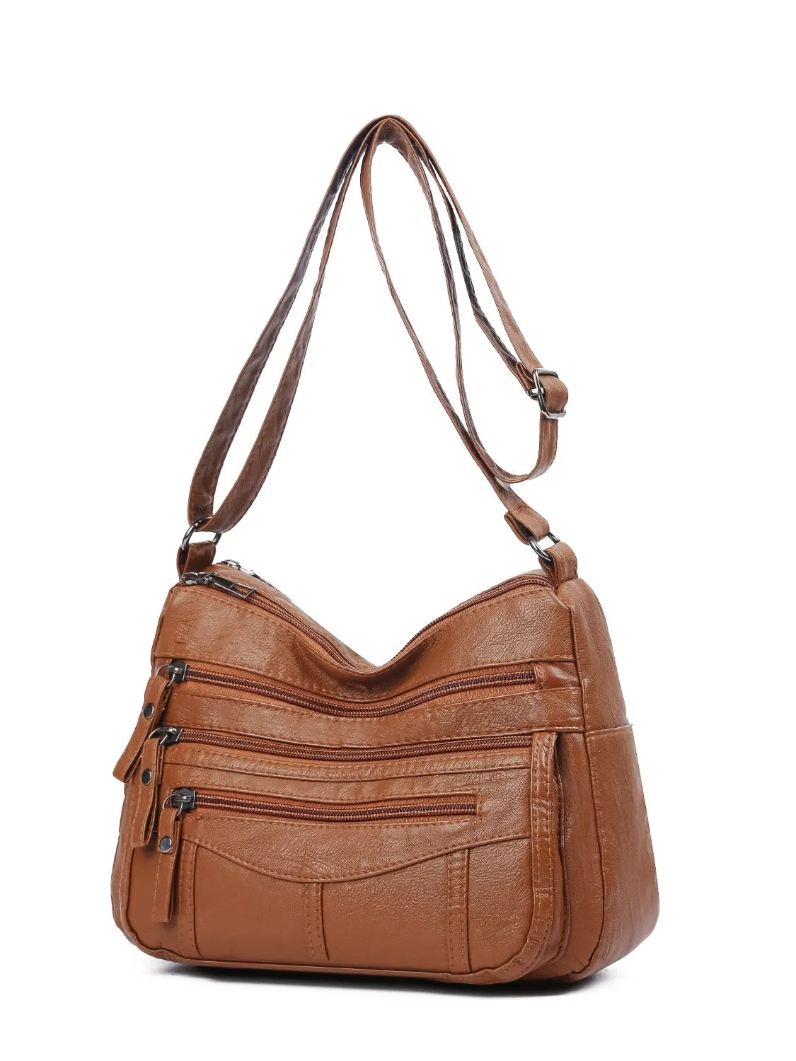 Mila Multi-Compartment Vegan Leather Crossbody Bag