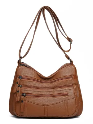 Mila Multi-Compartment Vegan Leather Crossbody Bag