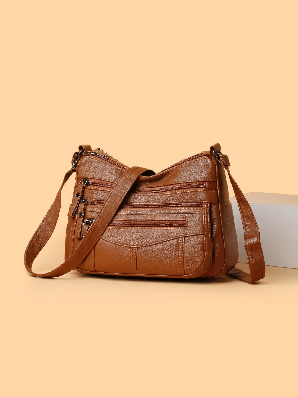 Mila Multi-Compartment Vegan Leather Crossbody Bag