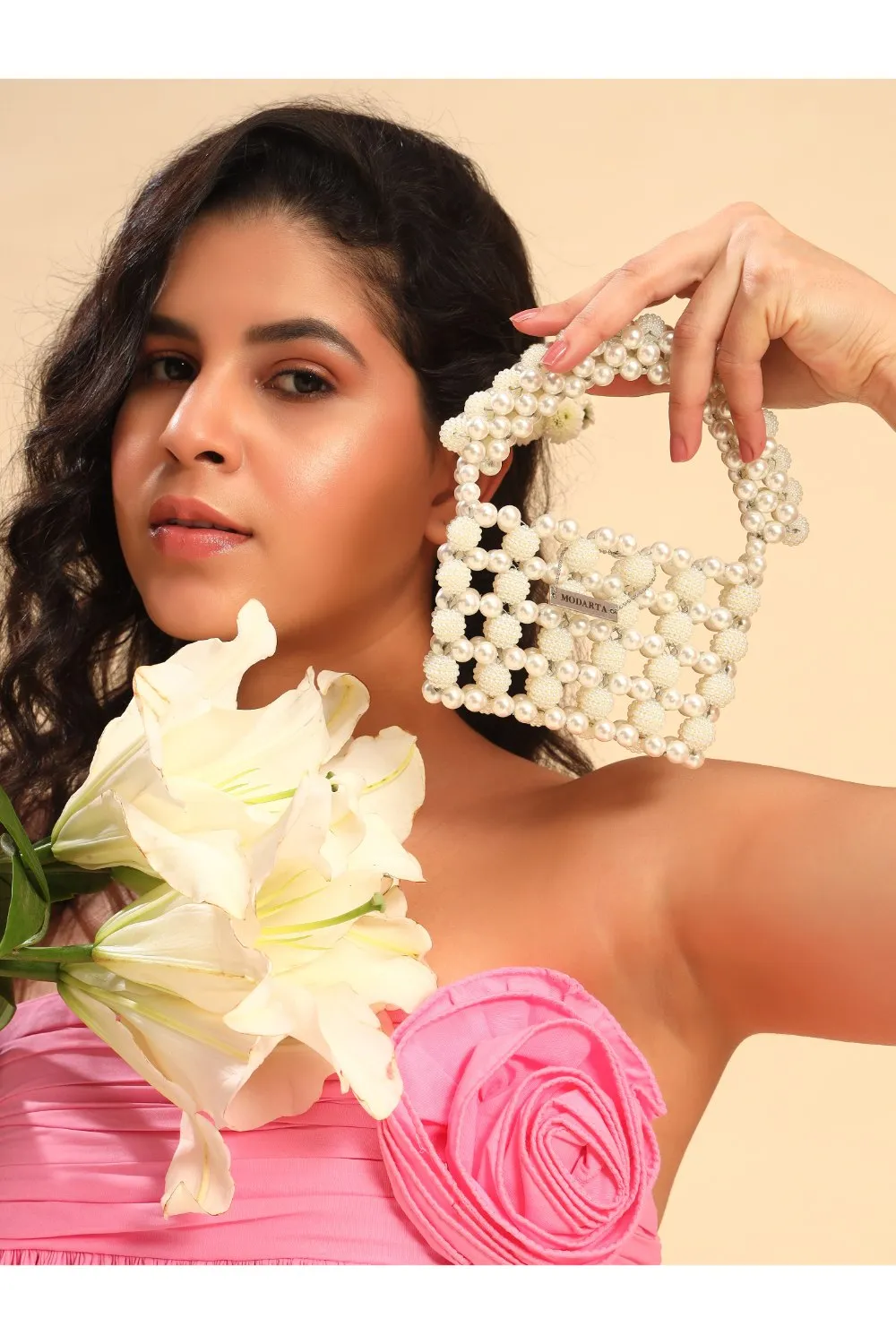 Mini Purse Stylish Purse made of pearls
