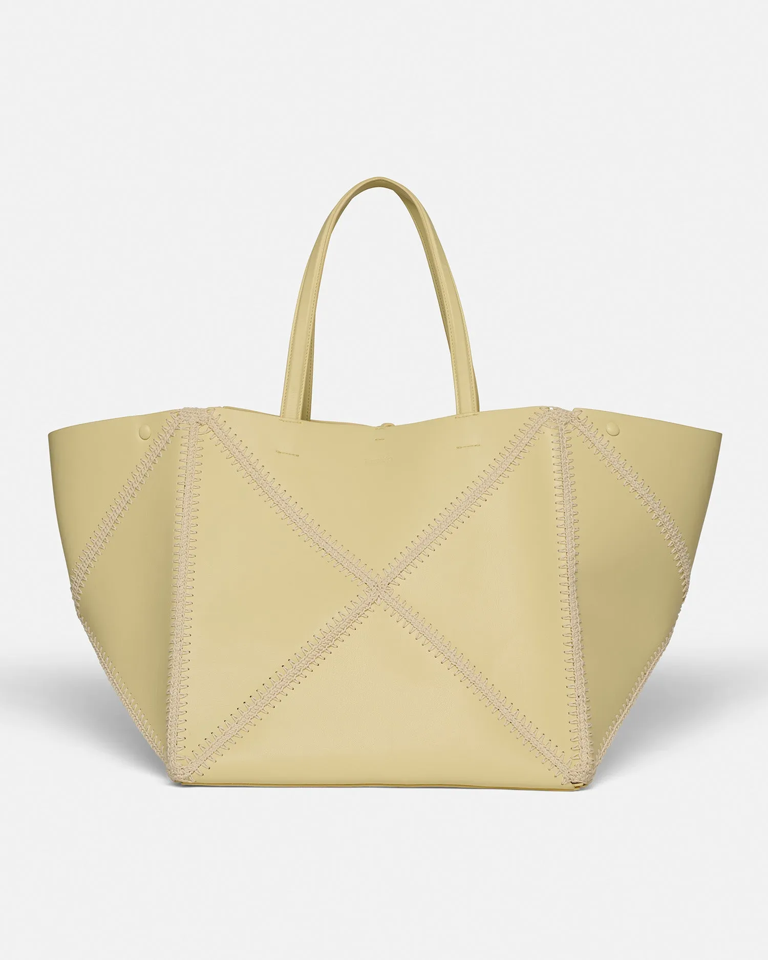 Origami Tote Large - Alt-Nappa Crochet Tote - Moonbeam/Crme