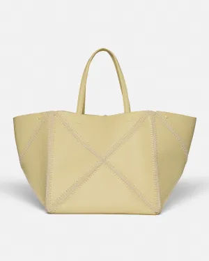 Origami Tote Large - Alt-Nappa Crochet Tote - Moonbeam/Crme