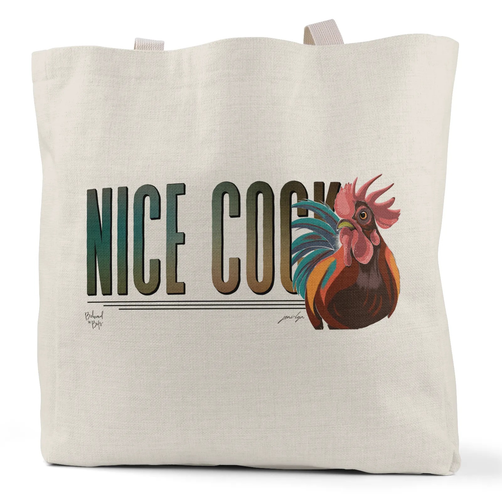 "Nice Cock" - Large Linen Tote
