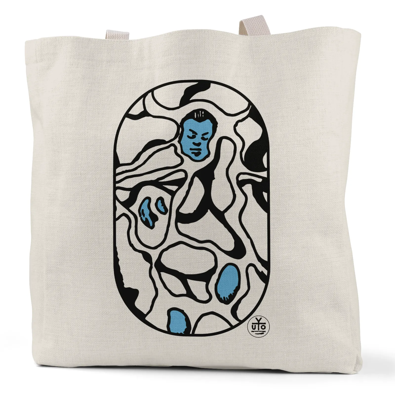 "Rivulets" (Blue) - Small/Large Linen Tote