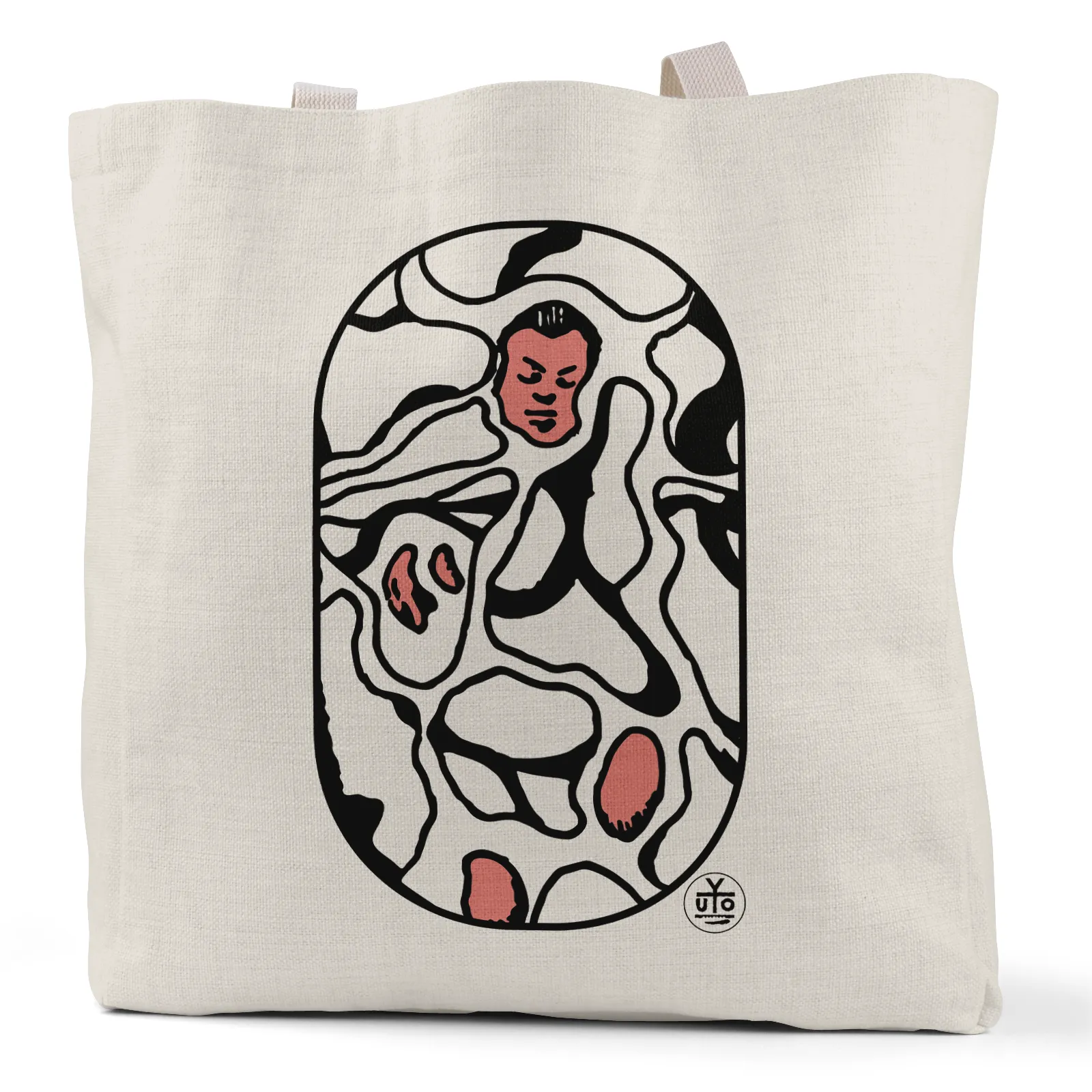 "Rivulets" (Red) - Small/Large Linen Tote