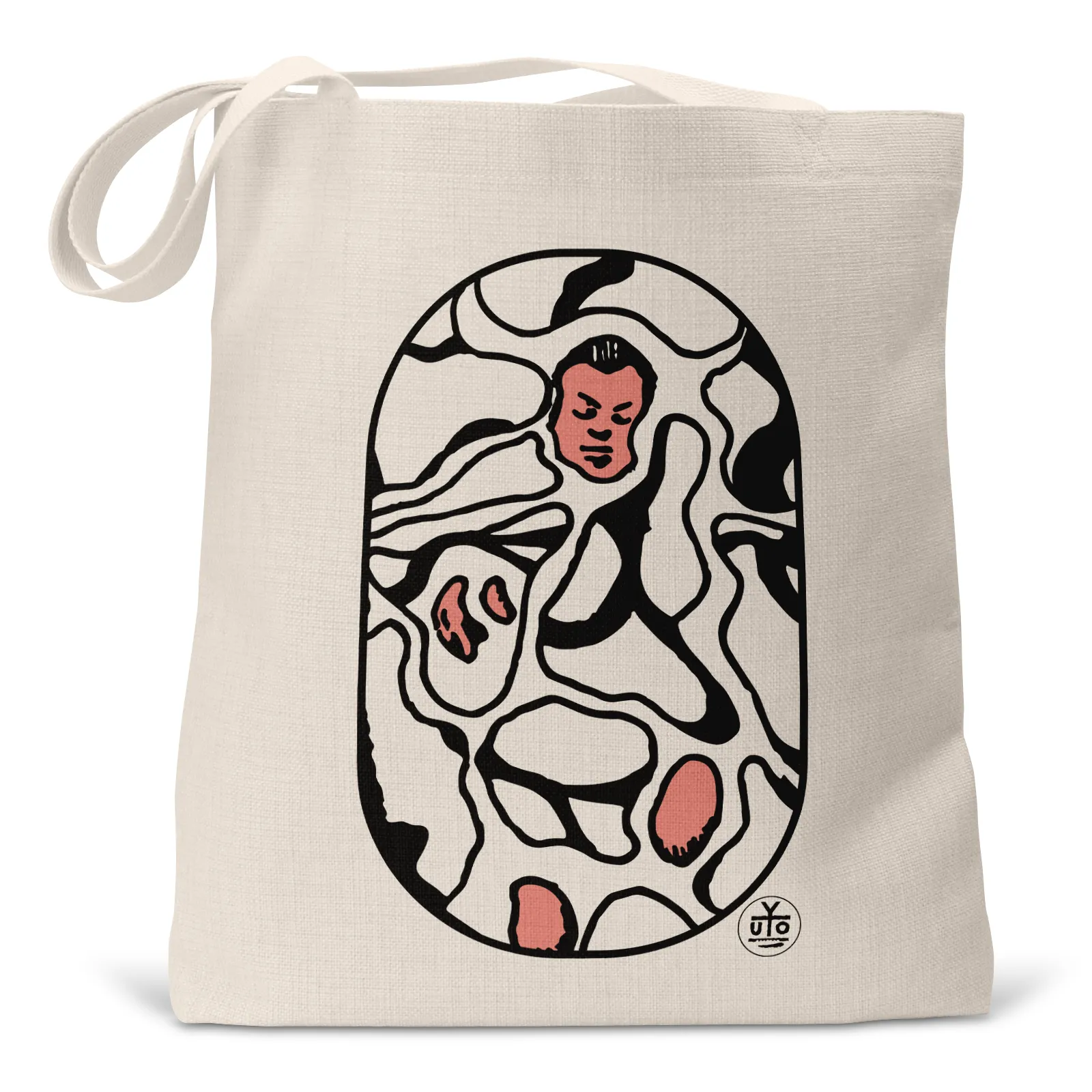 "Rivulets" (Red) - Small/Large Linen Tote