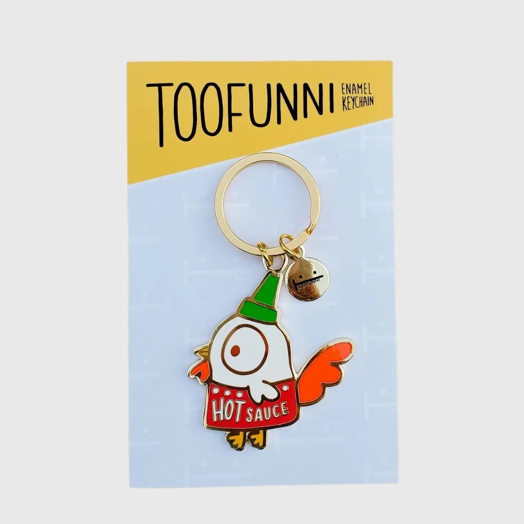 ROOSTER HOT SAUCE - Enamel Keychain