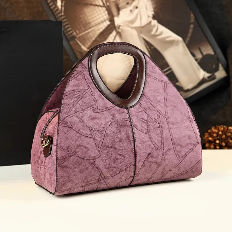 Spliced Geometric Dumpling Handbag