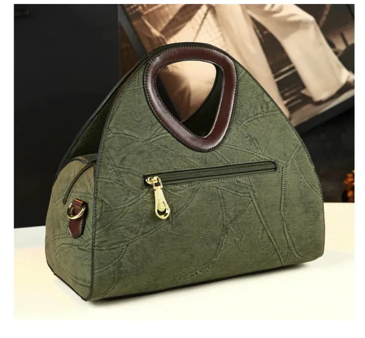 Spliced Geometric Dumpling Handbag