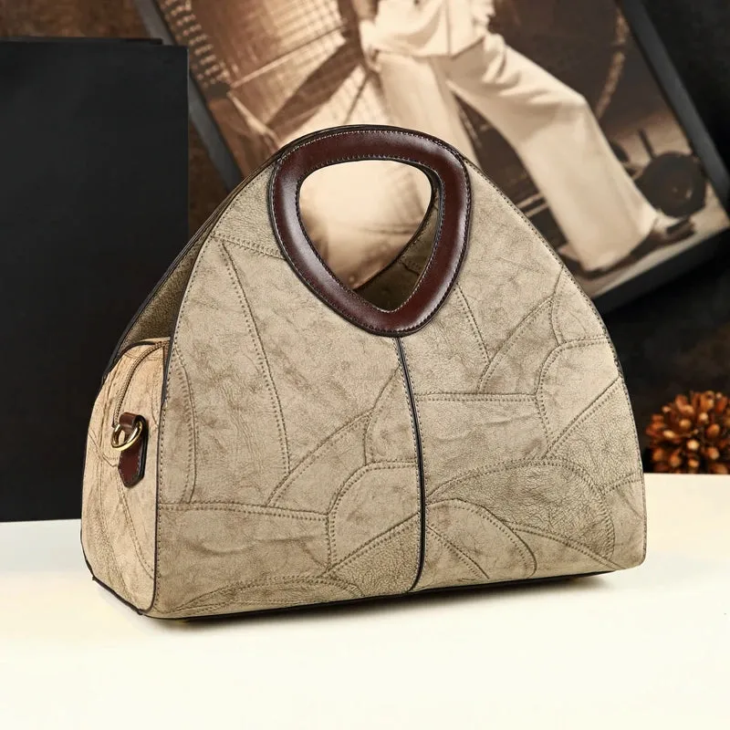 Spliced Geometric Dumpling Handbag