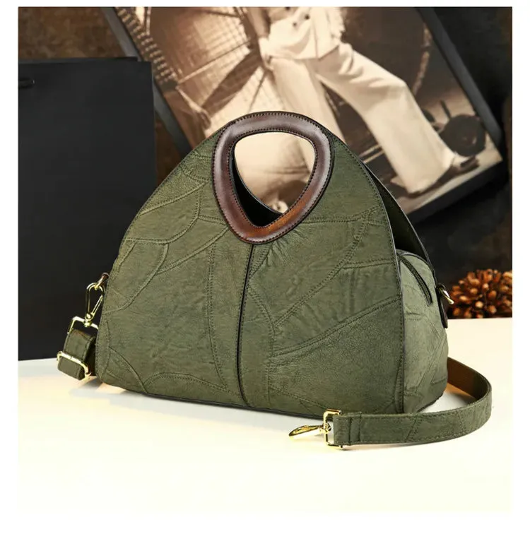 Spliced Geometric Dumpling Handbag