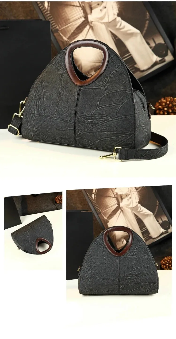 Spliced Geometric Dumpling Handbag