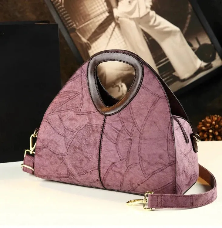 Spliced Geometric Dumpling Handbag