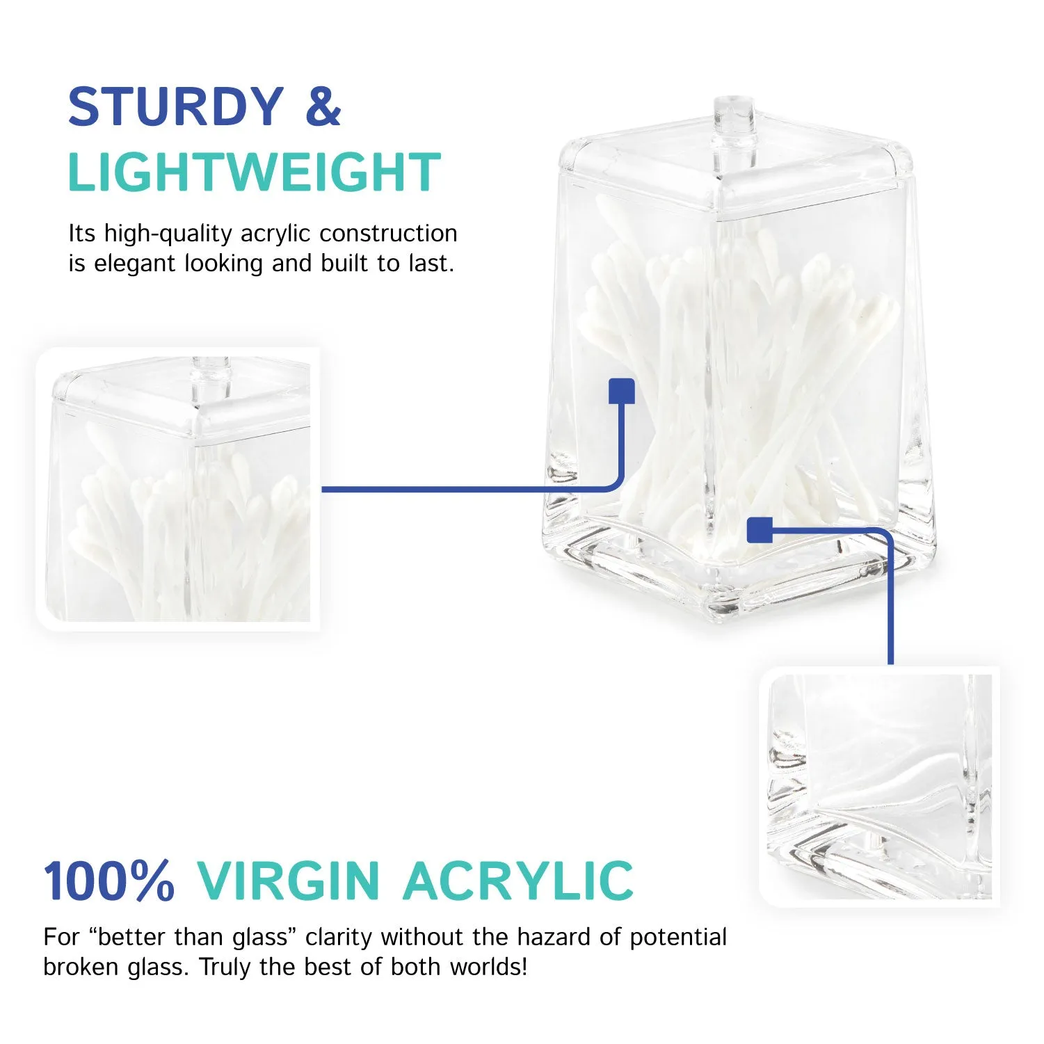 Square Tapered Cotton Swab Holder