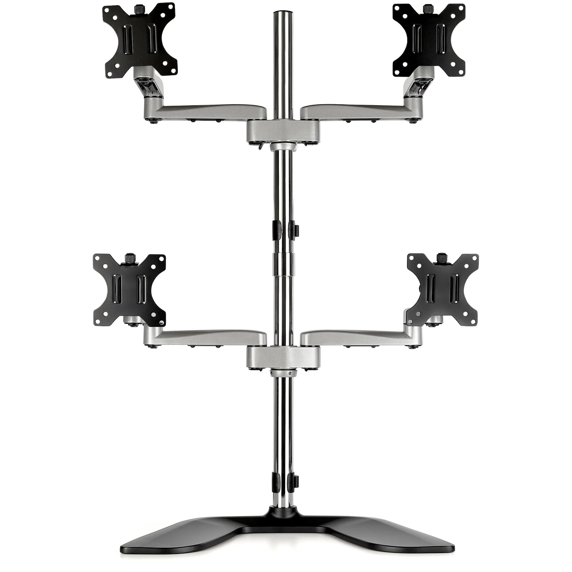 Startech.Com Desktop Quad Monitor Stand, Ergonomic Vesa 4 Monitor Arm (2X2) Up To 32", Free Standing Articulating Univer