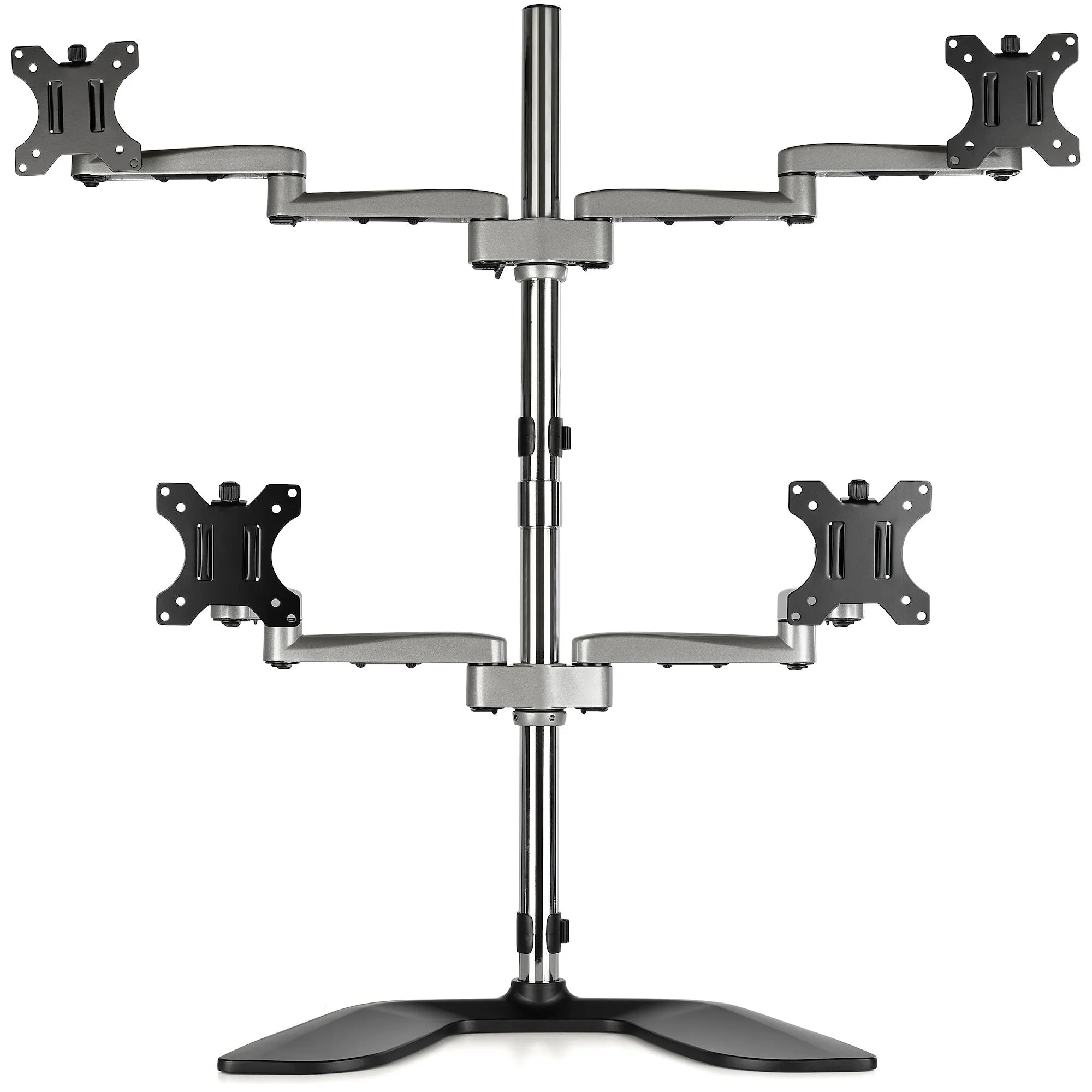 Startech.Com Desktop Quad Monitor Stand, Ergonomic Vesa 4 Monitor Arm (2X2) Up To 32", Free Standing Articulating Univer