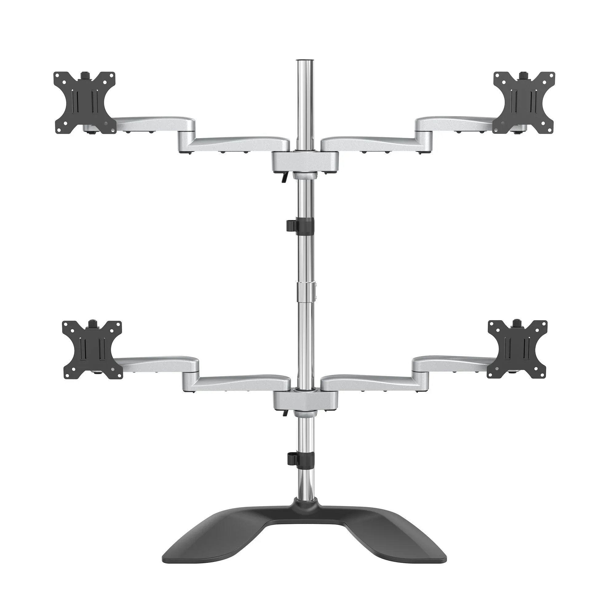 Startech.Com Desktop Quad Monitor Stand, Ergonomic Vesa 4 Monitor Arm (2X2) Up To 32", Free Standing Articulating Univer
