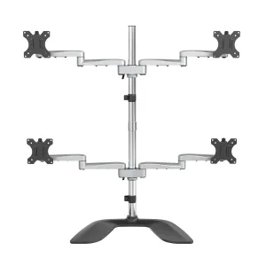 Startech.Com Desktop Quad Monitor Stand, Ergonomic Vesa 4 Monitor Arm (2X2) Up To 32", Free Standing Articulating Univer