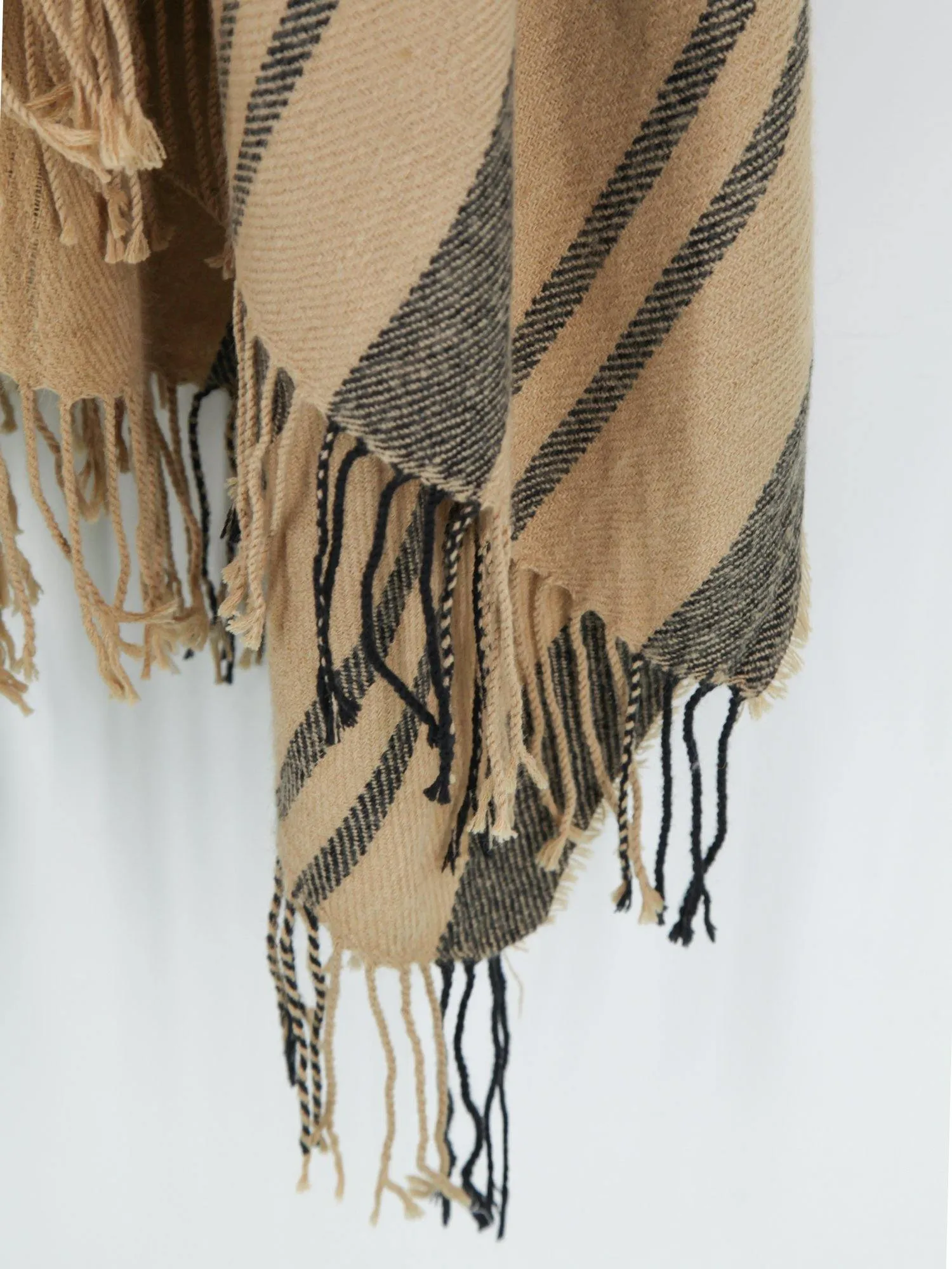 Stripe Fringe Travel Wrap Shawl