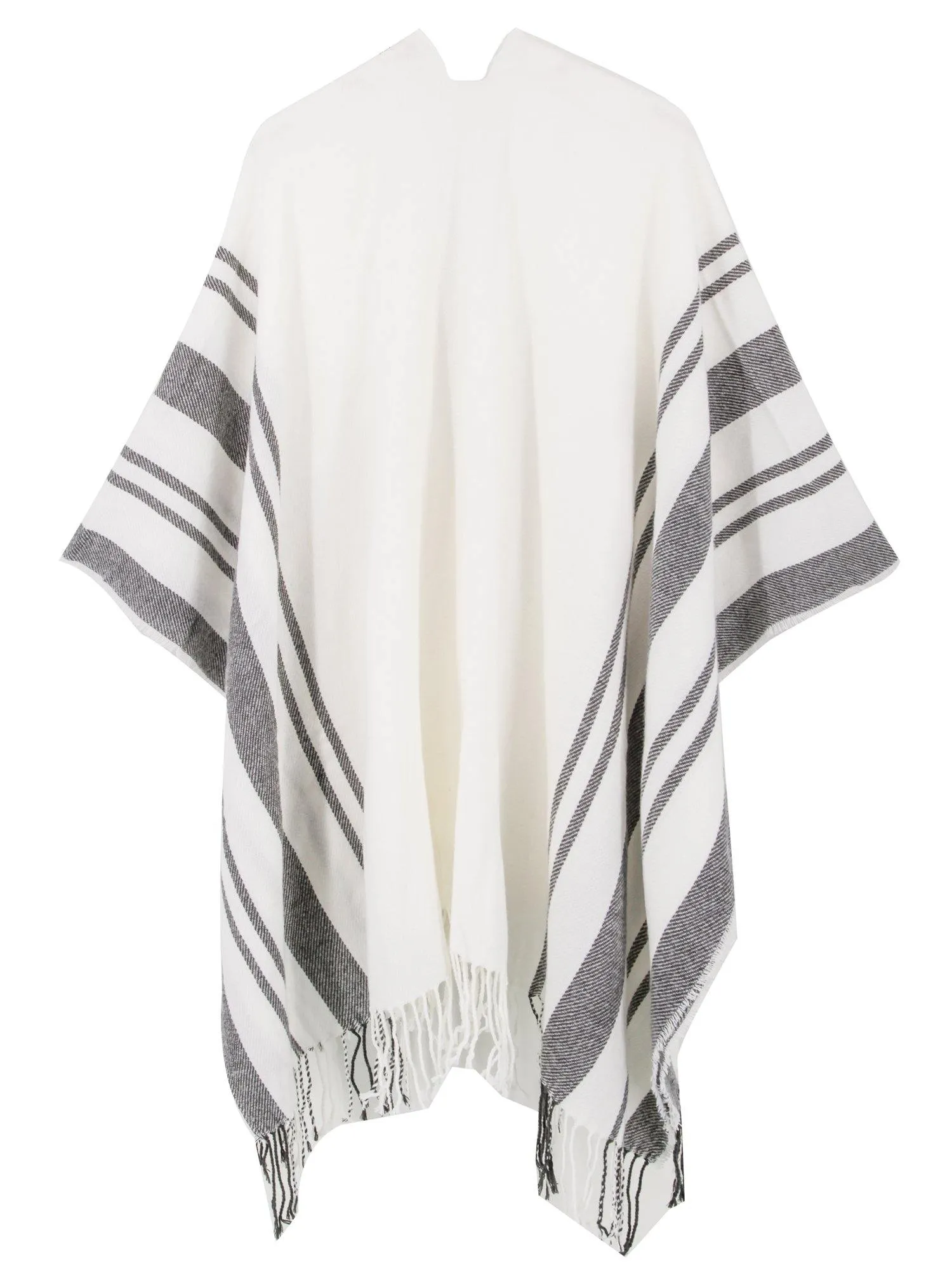 Stripe Fringe Travel Wrap Shawl