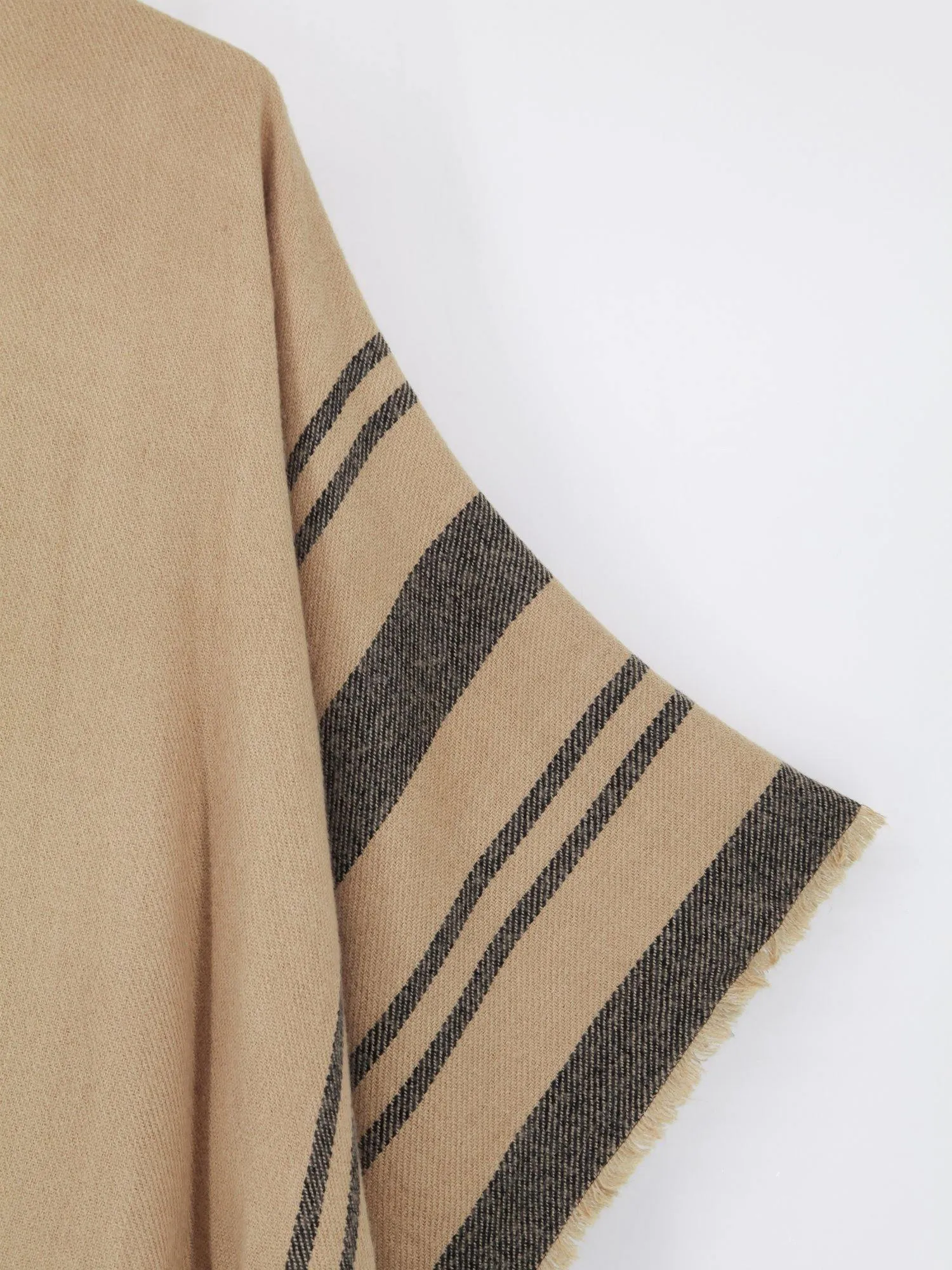Stripe Fringe Travel Wrap Shawl