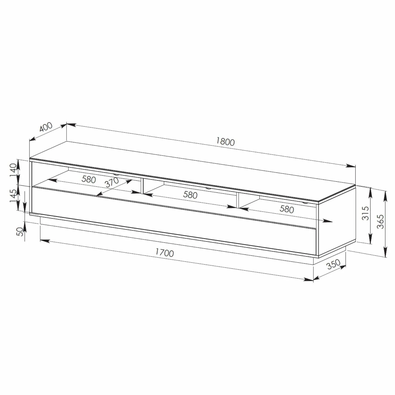 SUAVE1800 Entertainment Unit Dark Oak by Tauris™
